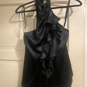 Bebe Elegant Black Satin Top